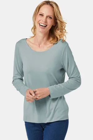 GOLDNER Langarmshirt Kombistarkes Langarmshirt mit tonaler Zierkante - Verkäufer: