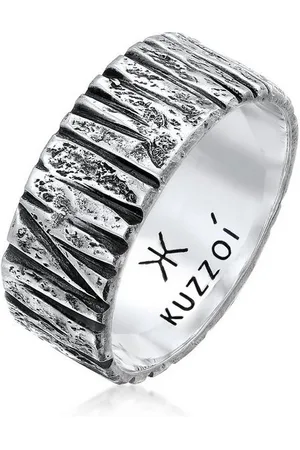 Kuzzoi Silberring Bandring Breit Struktur Gehämmert 925 Silber - Verkäufer: JULIE & GRACE GmbH