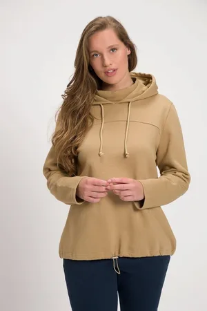 Ulla Popken Sweatshirt Sweatshirt Stehkragen Kapuze Langarm Biobaumwolle - Verkäufer: Popken Fashion Group