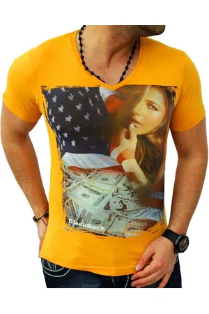 Blackrock T-Shirt Herren Urlaub USA Amerika V-Kragen bedruckt Print Slim-Fit - Verkäufer: Zahida Fashion GmbH