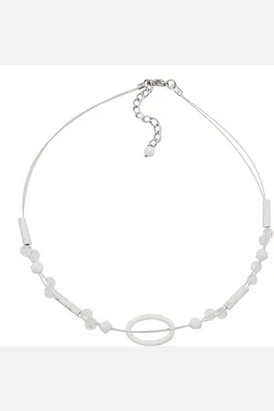 GALLAY Perlenkette Drahtkette 25x16mm Ring oval transparent Kunststoff 42cm (1-tlg) - Verkäufer: Cats Collection