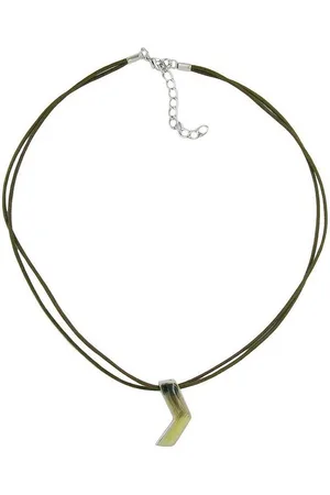 GALLAY Kette mit Anhänger Kette Ecke, oliv-mint-silber, Email (1-tlg) - Verkäufer: Cats Collection