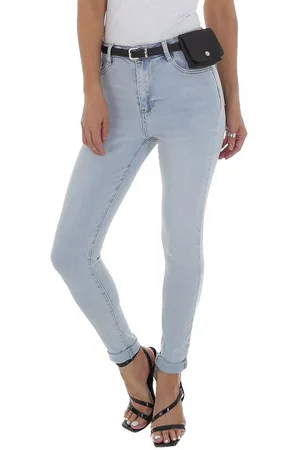 Ital-Design Skinny-fit-Jeans Damen Freizeit (80943929) Stretch High Waist Jeans in Hellblau - Verkäufer: