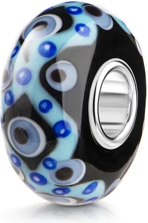 Materia Bead Glasperle Nazar Auge Talisman Blau Weiß Schwarz 484, Kern aus 925 Sterling Silber - Verkäufer: Schmuck