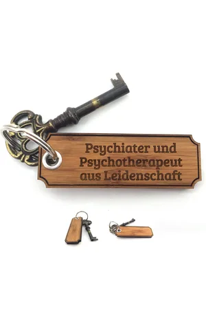 Mr. & Mrs. Panda Schlüsselanhänger Psychiater und Psychotherapeut - Bambus - Geschenk, Berufsausbildung, (1-tlg), Individuelles Design - Verkäufer: