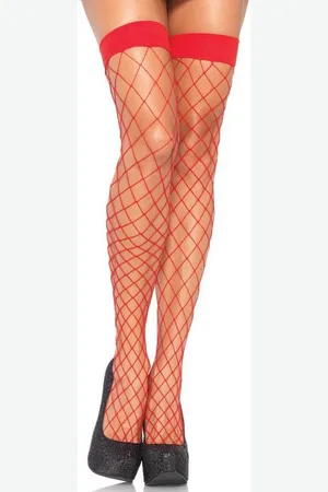 Leg Avenue Strapsstrümpfe Netz-Strümpfe - (1-Paar) elastischer Netz-Stoff - Verkäufer: Sandritas