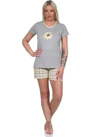 Normann Pyjama Sommerlicher Damen Pyjama, kurzarm Shorty mit Font-Print - 112 10 733 - Verkäufer: Fairway
