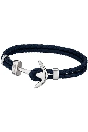 Lotus Armband Urban Anker Armband blau (Armband), für Herren aus Edelstahl (Stainless Steel), Echtleder - Verkäufer: Fit4Style Silberschmuck - IMPPAC