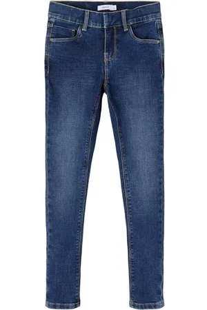NAME IT Skinny-fit-Jeans Skinny Fit Denim-Jeans für Mädchen Dark Blue Denim 164 - Verkäufer: Schnubby-de