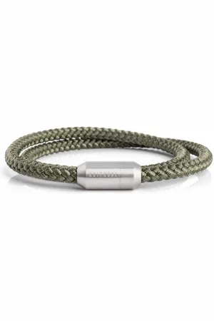 Akitsune Armband Mare Nylon Bracelet Mattsilber - Olive 20 cm - Verkäufer: Blackskies