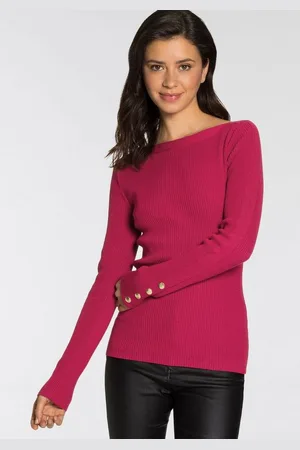 melrose Strickpullover aus Rippqualität mit Knöpfen