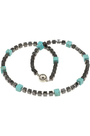 Bella Carina Perlenkette Kette mit Hämatit und Howlith Würfel Perlen, mit Hämatit Würfeln - Verkäufer: