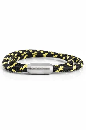 Akitsune Armband Mare Nylon Bracelet Mattsilber - Schwarz-Gelb 21 cm - Verkäufer: Blackskies