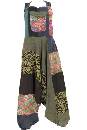 GURU-SHOP Relaxhose Unikat Patchwork Boho Latzhose, bunter.. Ethno Style, alternative Bekleidung - Verkäufer: