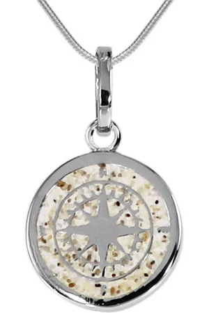 DUR Kette mit Anhänger - Kompass - Strandsand - Silber 925/000 -, (2-tlg) - Verkäufer: OSTSEE-SCHMUCK