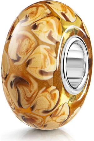 Materia Bead Glasperle Wirbel Toffee Karamell Kaffee Creme 926, Hülse aus 925 Sterling Silber - Verkäufer: Schmuck