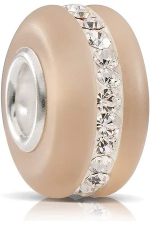 Materia Bead Glasperle Matt Kristall Streifen 619, Hülse aus 925 Sterling Silber - Verkäufer: Schmuck