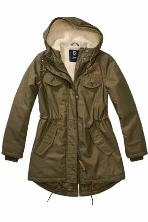 Brandit Parka Damen Winter Jacke Parka Mantel Outdoor Jacke warm Teddyfell - Verkäufer: fashion-victim-style