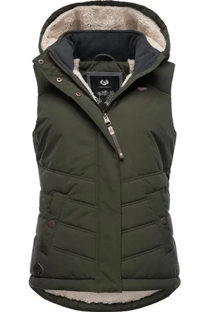 Ragwear Steppweste Hesty Wasserdichte Outdoor-Weste mit abnehmbarer Kapuze