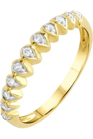 ELLEN K. Fingerring Gold 375 zweifarbig mit 11x Diamant 0,10ct.