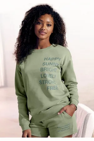 Buffalo Sweatshirt mit Statement Druck, Loungeanzug