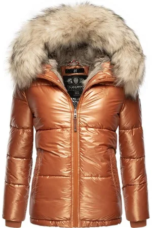 Navahoo Winterjacke Tikunaa warm gefütterte Damen Steppjacke mit Kunstfellkapuze