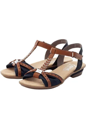 Rieker Sandalette, Sommerschuh, Sandale, Keilabsatz, in zweifarbiger Optik