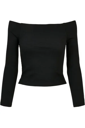 Urban classics Langarmshirt Damen Ladies Off Shoulder Rib Longsleeve (1-tlg)