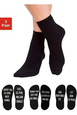 ARIZONA Kuschelsocken (Packung, 3-Paar) mit Antirutsch in Form eines Spruches
