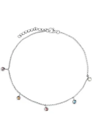 Firetti Fußkette mit Anhänger Schmuck Geschenk Silber 925 Körperschmuck Erbskette, mit Zirkonia (synth)