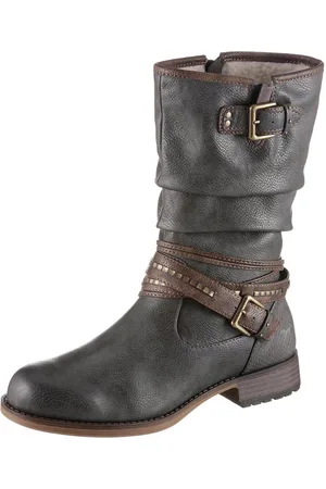 Mustang Winterstiefel, Stiefelette, Winterboots mit Zierschnallen am slouchy Schaft