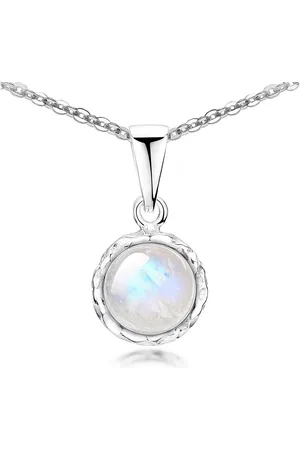 Materia Runder Anhänger Damen Mondstein Ø18mm KA-67, Fassung aus 925 Sterling Silber - Verkäufer: Schmuck