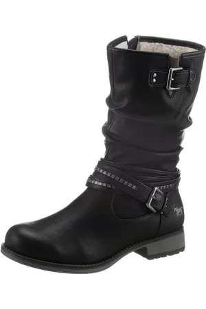 Mustang Winterstiefel, Stiefelette, Winterboots mit Zierschnallen am slouchy Schaft