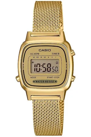 Casio Chronograph LA670WEMY-9EF, Quarzuhr, Armbanduhr, Damenuhr, Digitaluhr, Datum, Edelstahlarmband