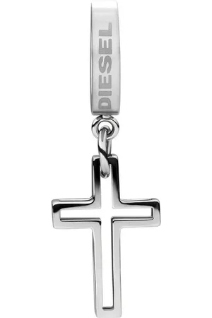Diesel Single-Creole Schmuck Edelstahl Ohrschmuck Ohrringe Kreuz STEEL