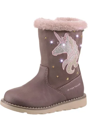 TOM TAILOR Blinkschuh Winterstiefel, Langschafttstiefel, Kinderstiefel mit blinkendem Einhornmotiv