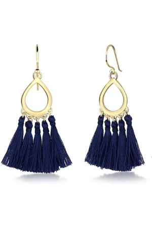 Elli Paar Ohrhänger Hänger Tassel Quaste Tropfen 925 Silber, Boho - Verkäufer: JULIE & GRACE GmbH