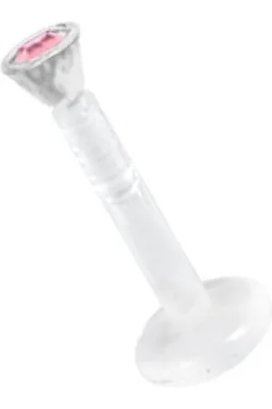 Karisma Nasenpiercing Labret Bioplast Lippen Piercing Aufsatz Transparent, Kristall Stein 2,2mm - L.Rosa - Verkäufer: Schmuck