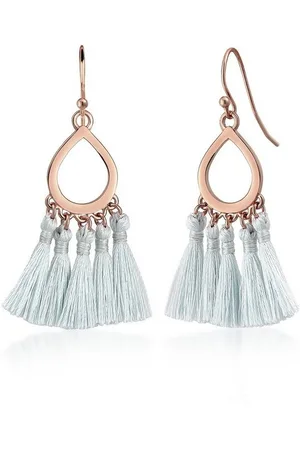 Elli Paar Ohrhänger Hänger Tassel Quaste Tropfen 925 Silber, Boho - Verkäufer: JULIE & GRACE GmbH