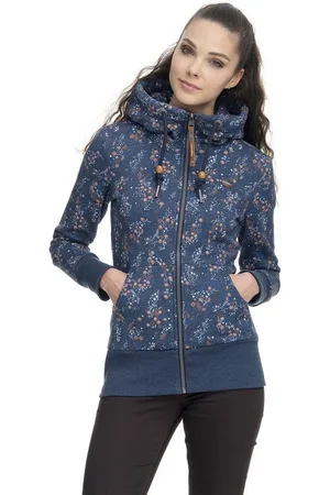 Ragwear Sweatshirt Damen Zipper NESKA PRINT ZIP 2221-30043 Navy 2028 Dunkelblau - Verkäufer: Fashioncode