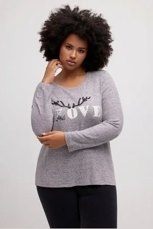 Ulla Popken Sweatshirt Sweatshirt Motiv LOVE Rundhals Langarm - Verkäufer: Popken Fashion Group