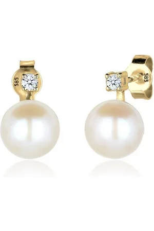Elli DIAMONDS Paar Ohrstecker Ohrstecker Süßwasserzuchtperlen Diamant (0.06 ct) 585 Gelbgold - Verkäufer: JULIE & GRACE GmbH
