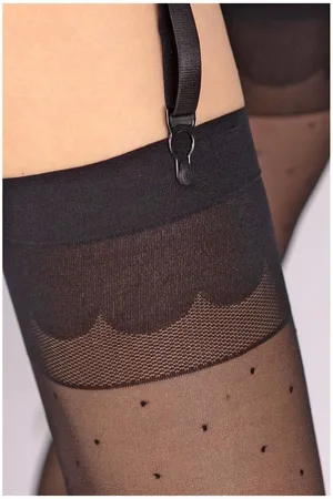 Fiore di Lucia Milano Strapsstrümpfe Sensual (Packung, 1-Paar, 1 Paar) luxuriöse Strapsstümpfe 20DEN mit Pünktchenmuster - Verkäufer: chic4home