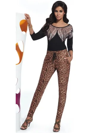 Basbleu Schlupfhose im Leoparden-Look, Hose Damen Leggings Damenhose Leo - Verkäufer: Firstclass Trendstore