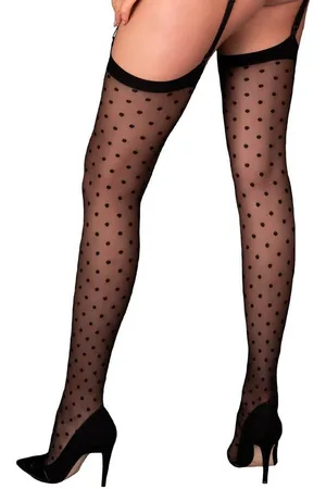 LivCo Corsetti Strapsstrümpfe Straps-Strümpfe mit Punkten transparent - (1-Paar) Nylonstrümpfe - Verkäufer: Sandritas