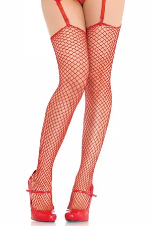 Leg Avenue Strapsstrümpfe Netz-Strümpfe Straps-Strümpfe - (1-Paar) elastischer Netz-Stoff - Verkäufer: Sandritas
