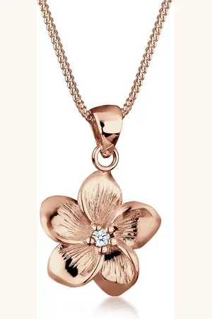 Elli DIAMONDS Kette mit Anhänger Frangipani Blüte Diamant (0.03 ct) 925 Silber, Frangipani Blüte - Verkäufer: JULIE & GRACE GmbH