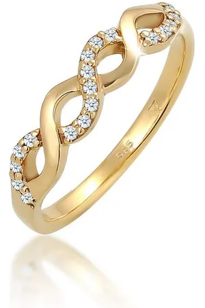 Elli DIAMONDS Verlobungsring Infinity Diamant Weiß Brillantschliff (0.09ct) 585 Gelbgold - Verkäufer: JULIE & GRACE GmbH