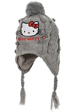 Hello Kitty Strickmütze Babymütze mit Zöpfen & Jersey Futter Gr. 48-50 cm - Verkäufer: Starkids Licensed Brands and more