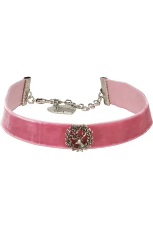 Alpenflüstern Choker Trachten-Samt-Kropfband Hirsch (rosé-rosa), - Trachtenkette enganliegend, Kropfkette elastisch mit Hirschgeweih, eleganter Damen-Trachtenschmuck, Samtkropfband breit - Verkäufer: